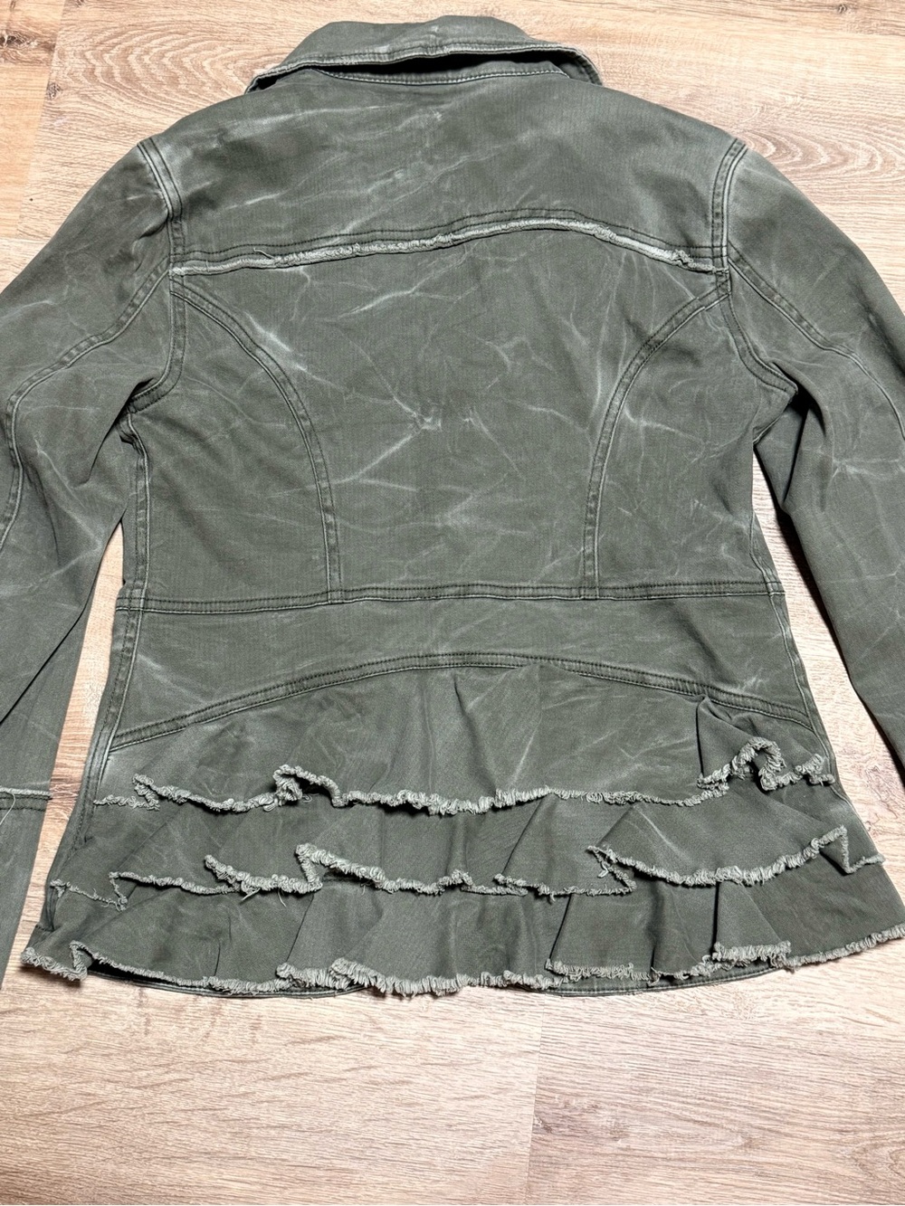 FreePeople Olive Lace-Up Sleeve Utility Jacket - Picture 2 of 2